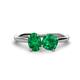 1 - Tanya Oval & Cushion Shape Emerald 2 Stone Duo Ring 