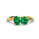 1 - Tanya Oval & Cushion Shape Emerald 2 Stone Duo Ring 