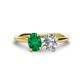 1 - Tanya Oval Shape Emerald & Cushion Shape IGI Certified Lab Grown Diamond 2 Stone Duo Ring 