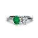 1 - Tanya Oval Shape Emerald & Cushion Shape IGI Certified Lab Grown Diamond 2 Stone Duo Ring 