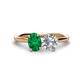 1 - Tanya Oval Shape Emerald & Cushion Shape IGI Certified Lab Grown Diamond 2 Stone Duo Ring 