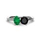 1 - Tanya Oval Shape Emerald & Cushion Shape Black Onyx 2 Stone Duo Ring 