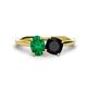 1 - Tanya Oval Shape Emerald & Cushion Shape Black Onyx 2 Stone Duo Ring 