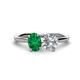 1 - Tanya Oval Shape Emerald & Cushion Shape GIA Certified Diamond 2 Stone Duo Ring 