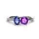 1 - Tanya Oval Shape Iolite & Cushion Shape Amethyst 2 Stone Duo Ring 