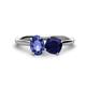 1 - Tanya Oval Shape Iolite & Cushion Shape Blue Sapphire 2 Stone Duo Ring 