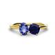 1 - Tanya Oval Shape Iolite & Cushion Shape Blue Sapphire 2 Stone Duo Ring 