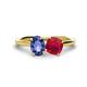 1 - Tanya Oval Shape Iolite & Cushion Shape Ruby 2 Stone Duo Ring 