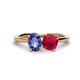 1 - Tanya Oval Shape Iolite & Cushion Shape Ruby 2 Stone Duo Ring 