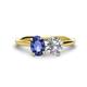1 - Tanya Oval Shape Iolite & Cushion Shape Forever One Moissanite 2 Stone Duo Ring 
