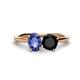 1 - Tanya Oval Shape Iolite & Cushion Shape Black Onyx 2 Stone Duo Ring 