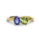 1 - Tanya Oval Shape Iolite & Cushion Shape Peridot 2 Stone Duo Ring 