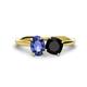 1 - Tanya Oval Shape Iolite & Cushion Shape Black Onyx 2 Stone Duo Ring 