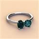 2 - Tanya Oval & Cushion Shape London Blue Topaz 2 Stone Duo Ring 