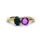 1 - Tanya Oval Shape London Blue Topaz & Cushion Shape Amethyst 2 Stone Duo Ring 