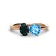 1 - Tanya Oval Shape London Blue Topaz & Cushion Shape Blue Topaz 2 Stone Duo Ring 