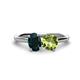 1 - Tanya Oval Shape London Blue Topaz & Cushion Shape Peridot 2 Stone Duo Ring 