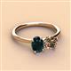 2 - Tanya Oval Shape London Blue Topaz & Cushion Shape Smoky Quartz 2 Stone Duo Ring 