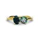 1 - Tanya Oval Shape London Blue Topaz & Cushion Shape Lab Created Alexandrite 2 Stone Duo Ring 