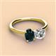 2 - Tanya Oval Shape London Blue Topaz & Cushion Shape GIA Certified Diamond 2 Stone Duo Ring 