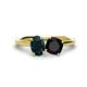 1 - Tanya Oval Shape London Blue Topaz & Cushion Shape Black Onyx 2 Stone Duo Ring 