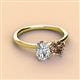 2 - Tanya Oval Shape Forever One Moissanite & Cushion Shape Smoky Quartz 2 Stone Duo Ring 