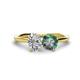 1 - Tanya Oval Shape Forever One Moissanite & Cushion Shape Lab Created Alexandrite 2 Stone Duo Ring 