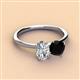 2 - Tanya Oval Shape Forever One Moissanite & Cushion Shape Black Onyx 2 Stone Duo Ring 