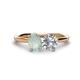 1 - Tanya Oval Shape Opal & Cushion Shape Forever Brilliant Moissanite 2 Stone Duo Ring 