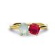 1 - Tanya Oval Shape Opal & Cushion Shape Ruby 2 Stone Duo Ring 