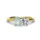 1 - Tanya Oval Shape Opal & Cushion Shape IGI Certified Lab Grown Diamond 2 Stone Duo Ring 