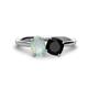 1 - Tanya Oval Shape Opal & Cushion Shape Black Onyx 2 Stone Duo Ring 