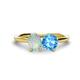 1 - Tanya Oval Shape Opal & Cushion Shape Blue Topaz 2 Stone Duo Ring 