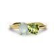 1 - Tanya Oval Shape Opal & Cushion Shape Peridot 2 Stone Duo Ring 