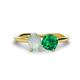 1 - Tanya Oval Shape Opal & Cushion Shape Emerald 2 Stone Duo Ring 