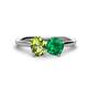 1 - Tanya Oval Shape Peridot & Cushion Shape Emerald 2 Stone Duo Ring 