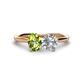 1 - Tanya Oval Shape Peridot & Cushion Shape Forever Brilliant Moissanite 2 Stone Duo Ring 