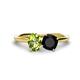 1 - Tanya Oval Shape Peridot & Cushion Shape Black Onyx 2 Stone Duo Ring 