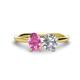 1 - Tanya Oval Shape Pink Sapphire & Cushion Shape Forever Brilliant Moissanite 2 Stone Duo Ring 