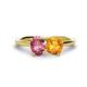 1 - Tanya Oval Shape Pink Tourmaline & Cushion Shape Citrine 2 Stone Duo Ring 