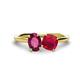 1 - Tanya Oval Shape Rhodolite Garnet & Cushion Shape Ruby 2 Stone Duo Ring 