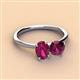 2 - Tanya Oval & Cushion Shape Rhodolite Garnet 2 Stone Duo Ring 