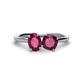 1 - Tanya Oval & Cushion Shape Rhodolite Garnet 2 Stone Duo Ring 