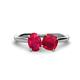 1 - Tanya Oval & Cushion Shape Ruby 2 Stone Duo Ring 