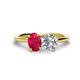 1 - Tanya Oval Shape Ruby & Cushion Shape Forever Brilliant Moissanite 2 Stone Duo Ring 