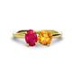 1 - Tanya Oval Shape Ruby & Cushion Shape Citrine 2 Stone Duo Ring 