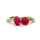 1 - Tanya Oval & Cushion Shape Ruby 2 Stone Duo Ring 