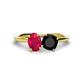 1 - Tanya Oval Shape Ruby & Cushion Shape Black Onyx 2 Stone Duo Ring 