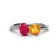 1 - Tanya Oval Shape Ruby & Cushion Shape Citrine 2 Stone Duo Ring 