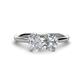1 - Tanya Oval Shape White Sapphire & Cushion Shape IGI Certified Lab Grown Diamond 2 Stone Duo Ring 